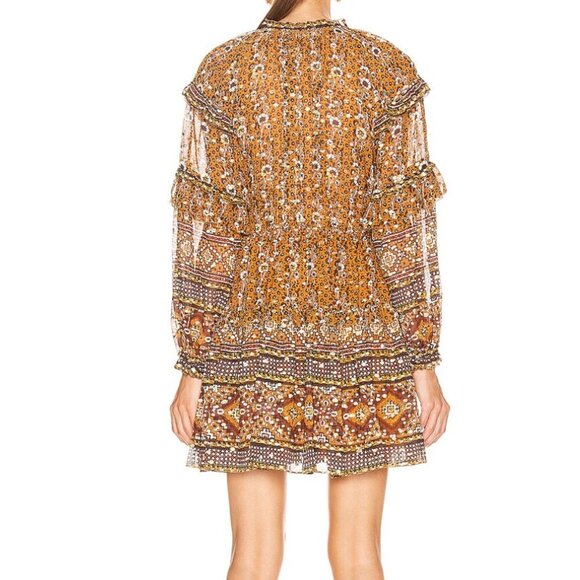 Ulla Johnson Erisa Mini Dress Ochre gold Size 2 - Picture 3 of 14